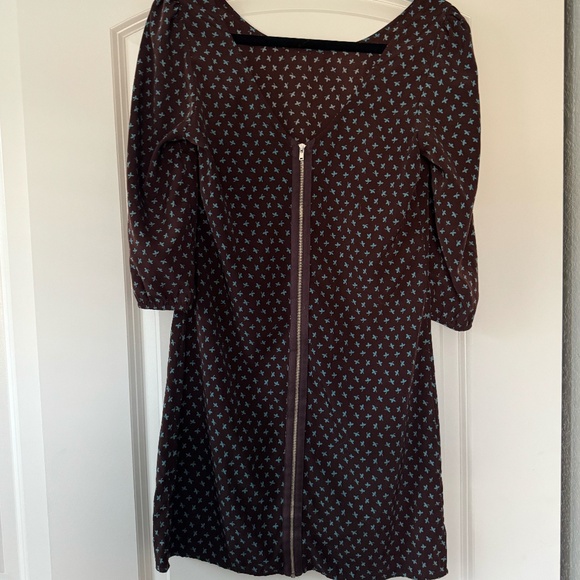 Pink Owl dress leaf zip up back small - Picture 1 of 4